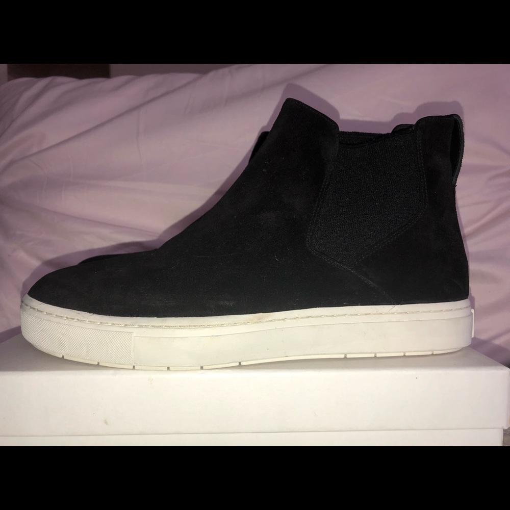 Newlyn Sneaker in black suede by VINCE.